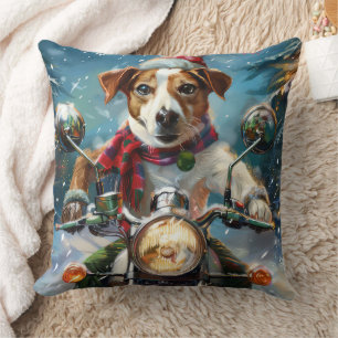 Coussin Jack Russell Chien équitation Moto Noël