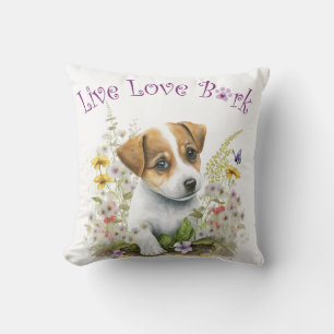 Coussin Jack Russell Chien Maman Floral