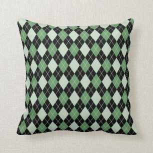 Coussin Jacquard en vert et noir
