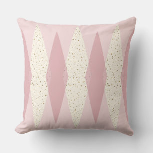 Coussin Jacquard rose moderne du milieu du siècle