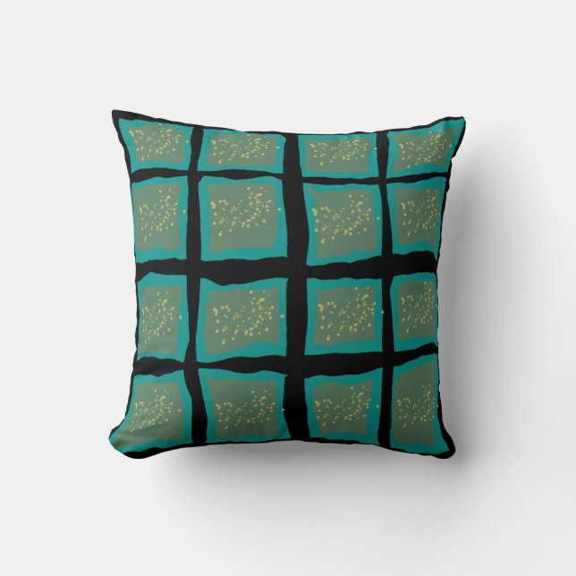 Coussin Jade et Turquoise avec or (Recto)