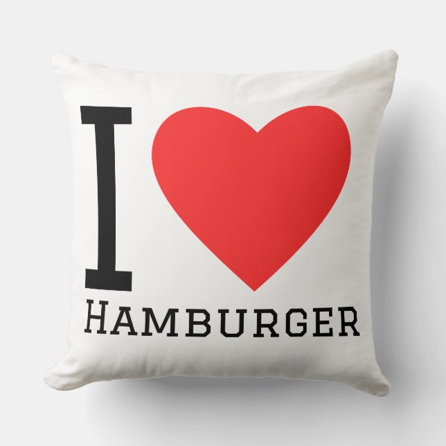 Coussin J'adore hamburger (Recto)