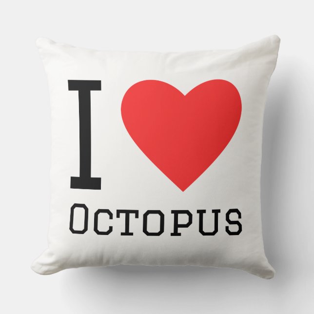 Coussin J'adore la pieuvre (Recto)