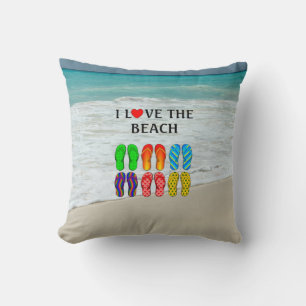 Coussin J'adore la plage,