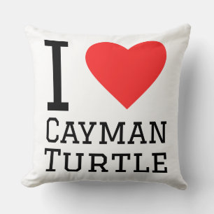Coussin J'adore la tortue des Caïmans