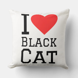 Coussin J'adore le chat noir