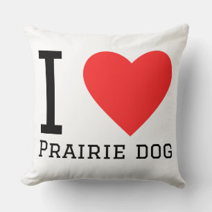 Coussin J'adore le chien de prairie