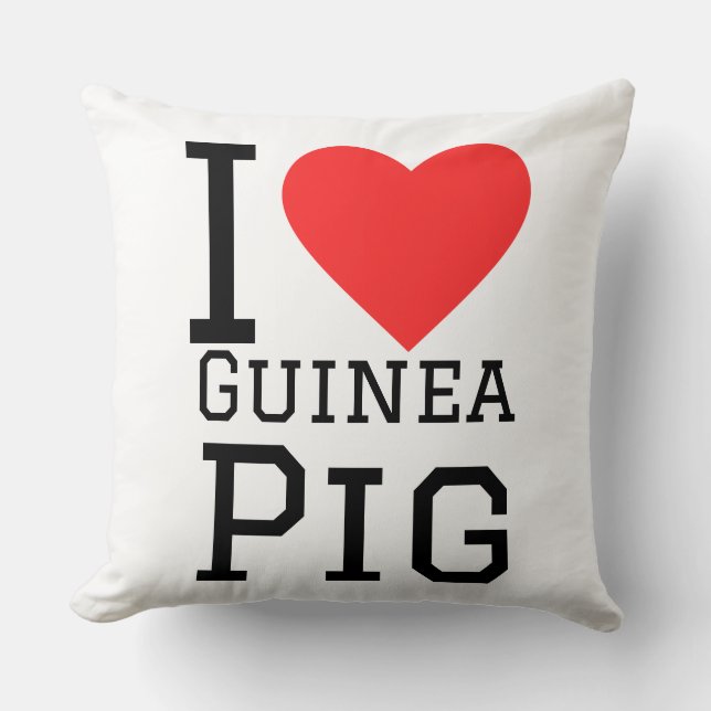 Coussin J'adore le cochon d'Inde (Recto)