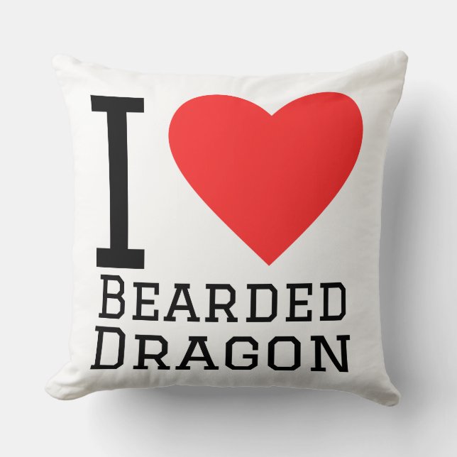 Coussin J'adore le dragon barbu (Recto)