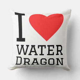 Coussin J'adore le dragon d'eau