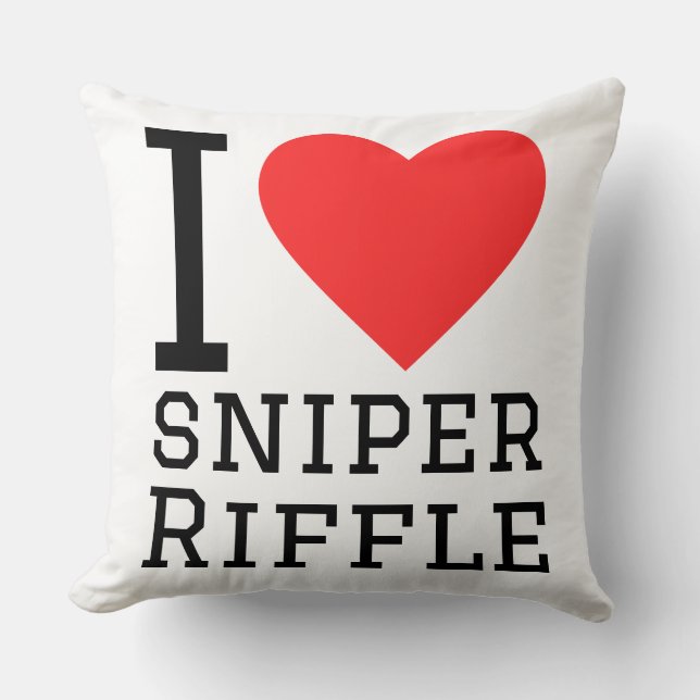Coussin J'adore le fusil de sniper (Recto)