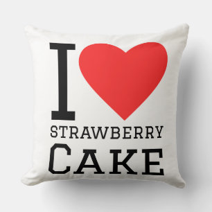 Coussin J'adore le gâteau aux fraises 