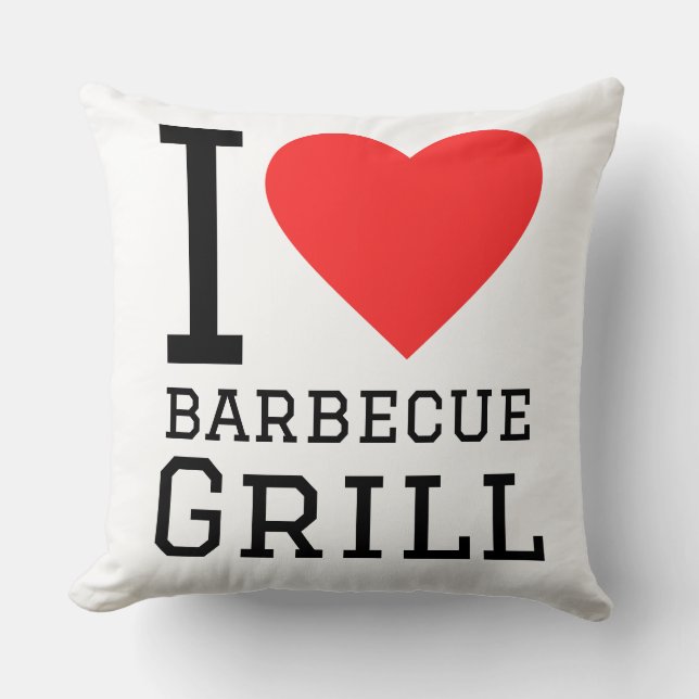 Coussin J'adore le grill à barbecue (Recto)