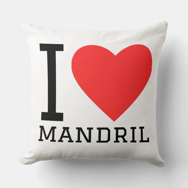 Coussin J'adore le mandrill (Recto)