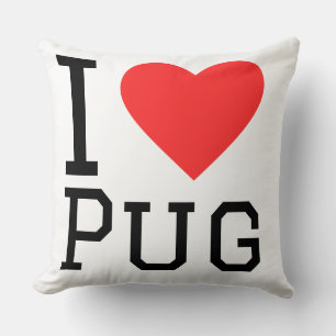 Coussin J'adore le pug