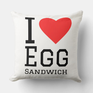 Coussin J'adore le sandwich aux œufs
