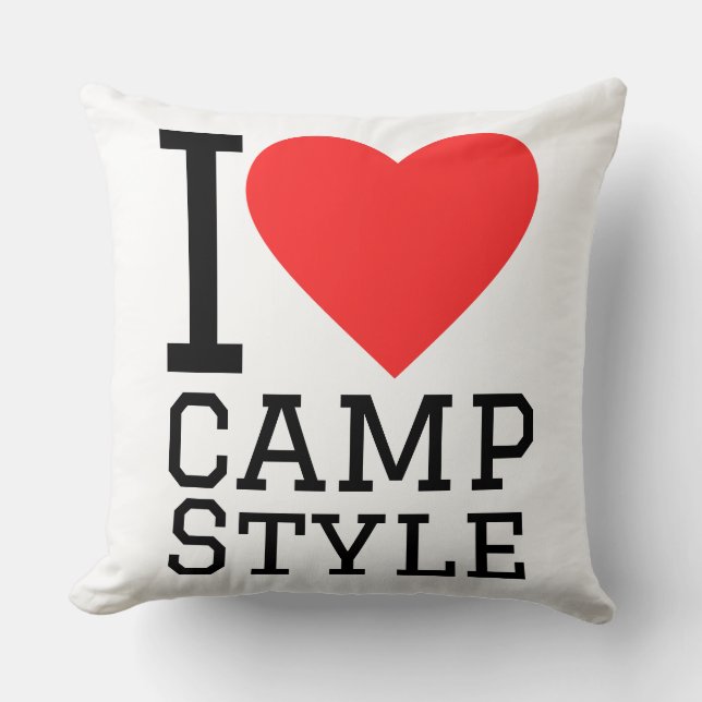 Coussin J'adore le style de camp  (Recto)