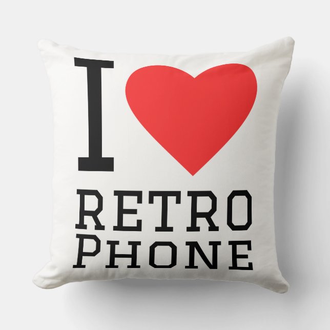 Coussin J'adore le téléphone rétro (Recto)
