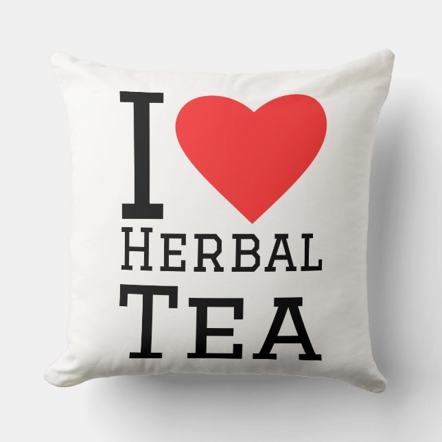 Coussin J'adore le thé aux herbes (Recto)