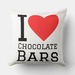 Coussin J'adore les barres de chocolat