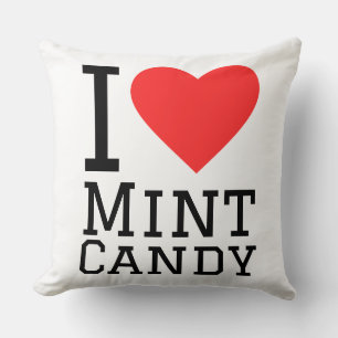 Coussin J'adore les bonbons à la menthe