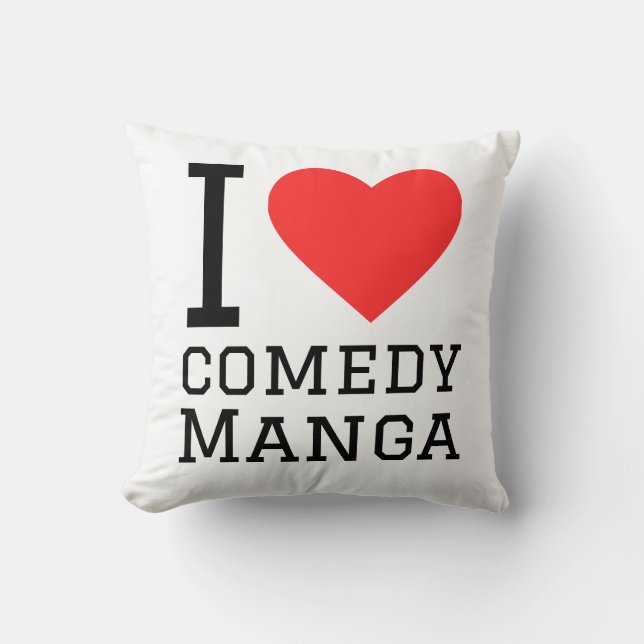 Coussin J'adore les mangas comiques (Recto)