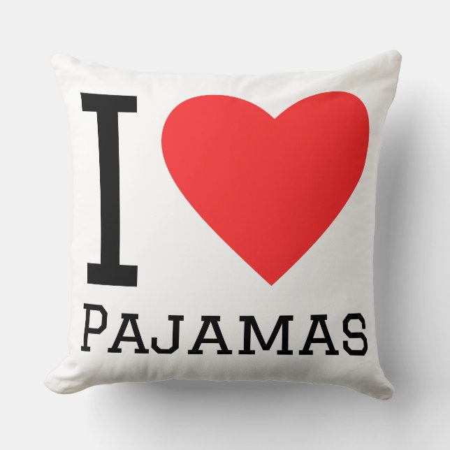 Coussin J'adore les pyjamas (Recto)