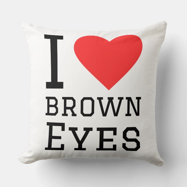 Coussin J'adore les yeux marrons (Recto)