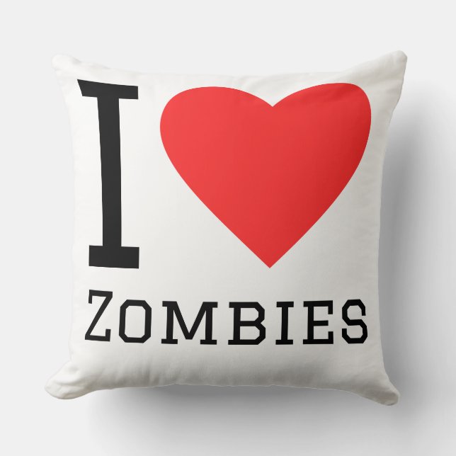 Coussin J'adore les zombies (Recto)
