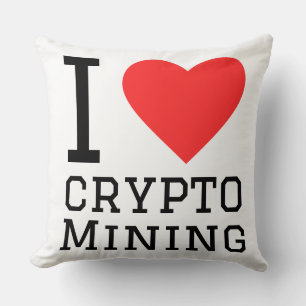 Coussin J'adore l'extraction de crypto