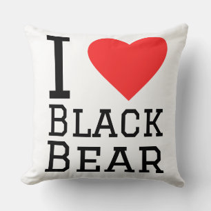 Coussin J'adore l'ours noir