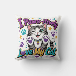 Coussin J'adore mon chat tout simplement – Plaid pour amat