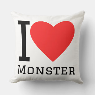 Coussin J'adore monstre