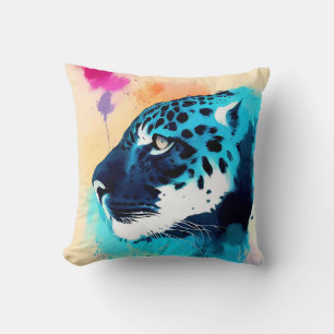 Coussin Jaguar Wild Nature Animal Color Art Peinture