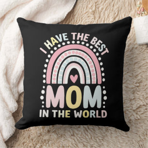 Coussin J'ai la meilleure maman du monde Boho Rainbow