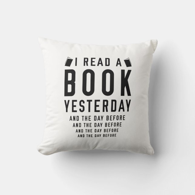 Coussin J'Ai Lu Un Livre Hier (Recto)