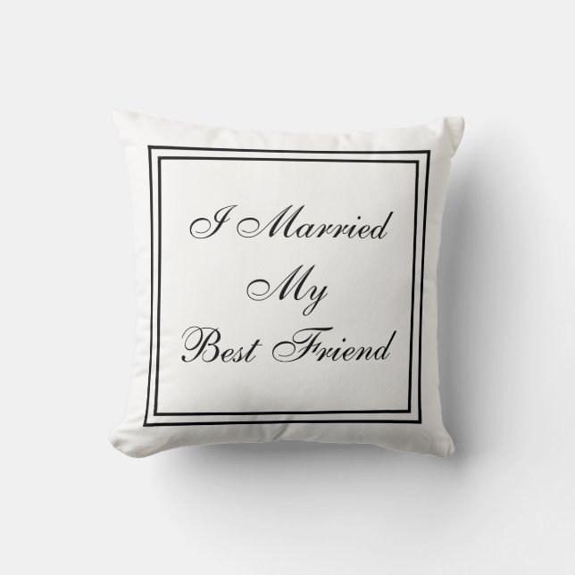 Coussin J'ai marié ma date de mariage personnalisée par (Recto)