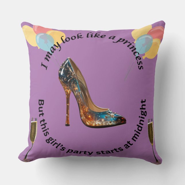 Coussin J'ai mon air de princesse. (Recto)