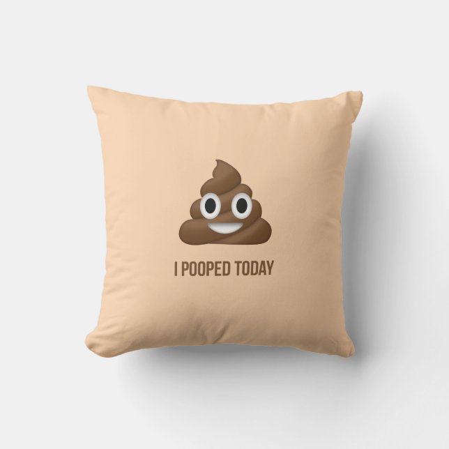 Coussin J'Ai Poopé Aujourd'Hui Smiling Emoticon (Recto)