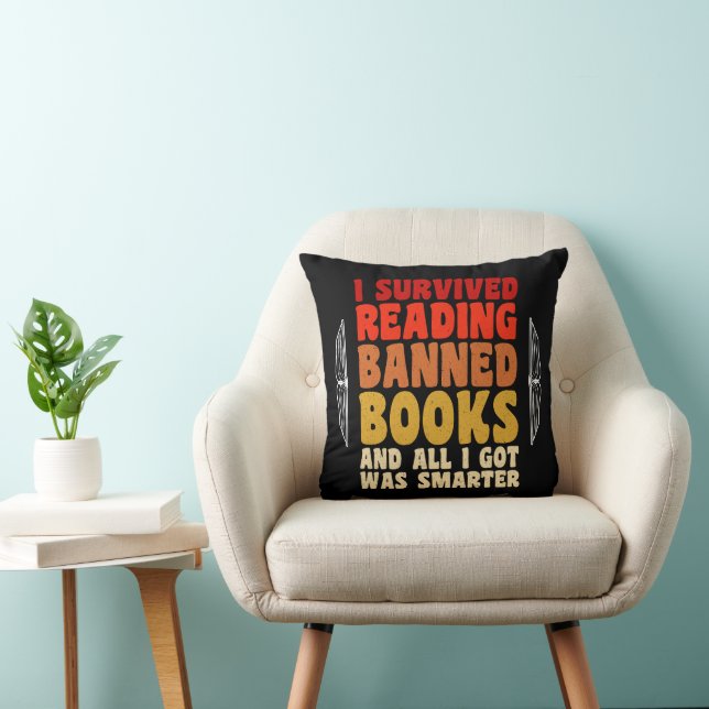Coussin J'Ai Survécu À La Lecture Interdits Livres Drôle C (Chaise)