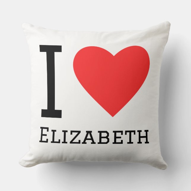 Coussin J'aime Elizabeth (Recto)