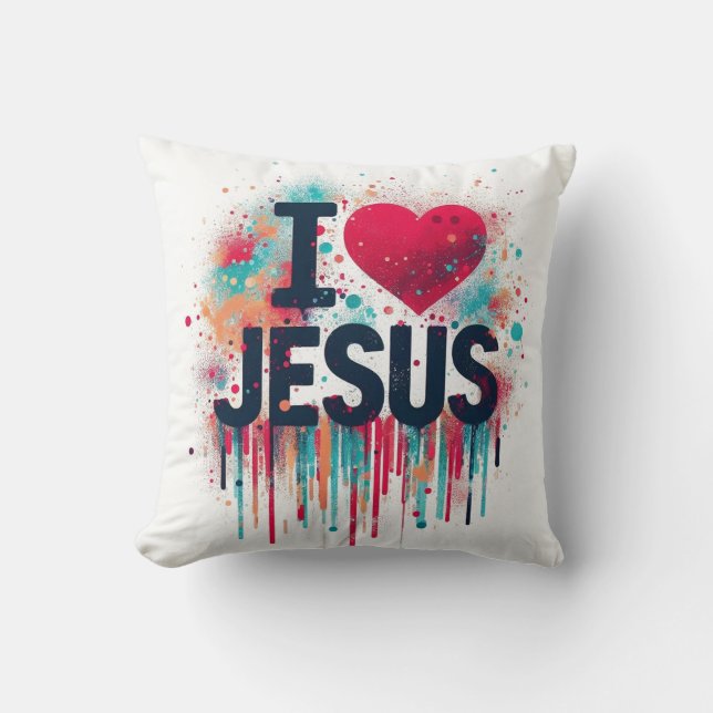 Coussin J'aime Jésus #1 (Recto)