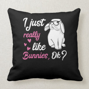 Coussin J'aime juste vraiment le lapin mignon de lapins