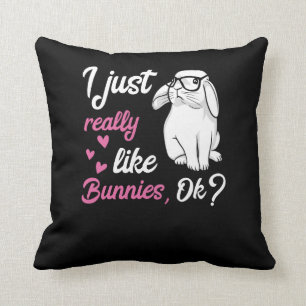 Coussin J'aime juste vraiment le lapin mignon de lapins