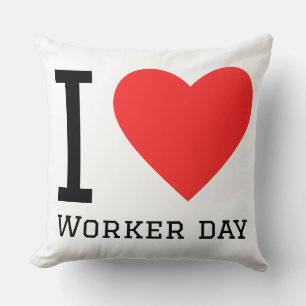 Coussin J'aime la fête des travailleurs