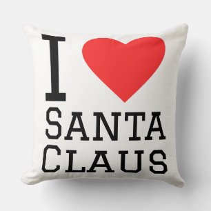 Coussin J'aime l'autocollant du Père Noël