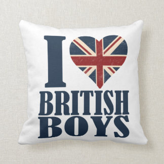 Coussin J'aime le carreau britannique d'Union Jack de