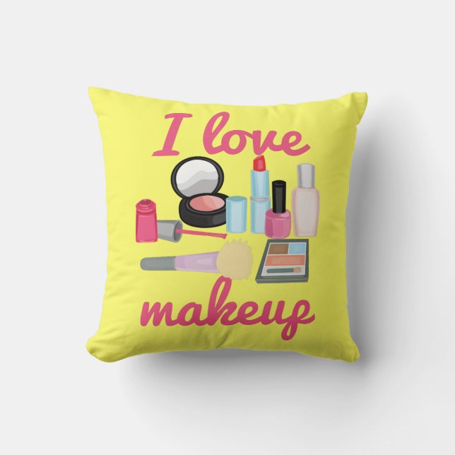 Coussin J'aime le carreau décoratif de cosmétiques de (Recto)