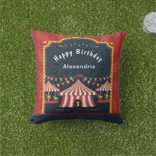 Coussin J'Aime Le Cirque Enfant Anniversaire Personnaliser