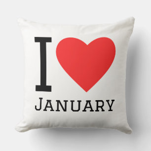 Coussin J'aime le sticker carré de janvier